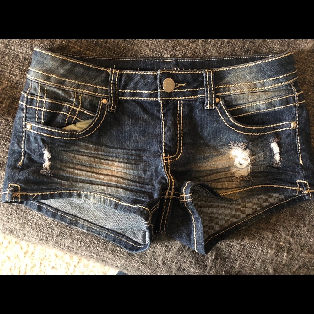 Distressed Jean Shorts-5
